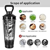 NNEDSZ Black Portable Electric Shaker Bottle without LED Light, 550ml Sports Protein Mixer Cup for Gym and Travel
