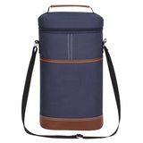 NNEDSZ Blue Portable Insulated Wine Cooler Bag - Oxford Fabric Round Tote with Thick Aluminum Lining for Wine, Champagne, and Beverages