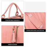 NNEDSZ Pink  PU Leather Foldable Garment Bag, Women's Travel Duffel with Suit Carrier, Multi-Function Storage