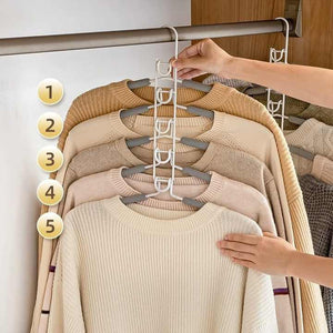 NNEDSZ 2 PCS Grey Adult Multi-Layer Foam Hanger, Detachable Non-Slip Clothes Rack, Space-Saving Wardrobe Organizer