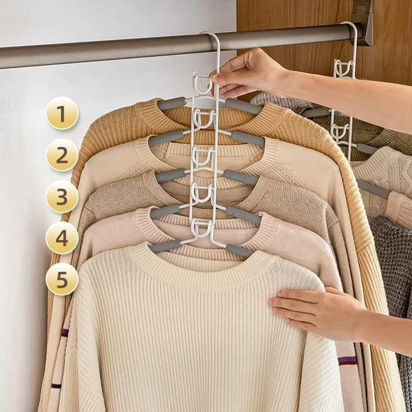NNEDSZ 2 PCS Grey Adult Multi-Layer Foam Hanger, Detachable Non-Slip Clothes Rack, Space-Saving Wardrobe Organizer
