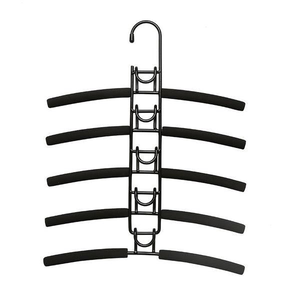 NNEDSZ 2 PCS Black Children's Multi-Layer Foam Hanger, Detachable Non-Slip Clothes Rack, Space-Saving Wardrobe Organizer