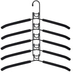 NNEDSZ 2 PCS Black Children's Multi-Layer Foam Hanger, Detachable Non-Slip Clothes Rack, Space-Saving Wardrobe Organizer