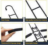 NNEDSZ 2 PCS Black Children's Multi-Layer Foam Hanger, Detachable Non-Slip Clothes Rack, Space-Saving Wardrobe Organizer