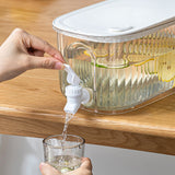 NNEDSZ Transparent  4 Liter Refrigerator Cold Drink Dispenser, Juice & Fruit Infuser Water Pitcher, Spigot Beverage Container