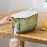 NNEDSZ Green 4 Liter Refrigerator Cold Drink Dispenser, Juice & Fruit Infuser Water Pitcher, Spigot Beverage Container