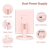 NNEDSZ White Tri-Fold Lighted Makeup Mirror, 22 LED Vanity Mirror with 1X/2X/3X/10X Magnification, Portable Cosmetic Mirror