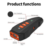 NNEDSZ Dark Gray Ultrasonic Dog Bark Control Device, Rechargeable Dog Trainer with LED Flashlight, Portable Anti-Barking Tool