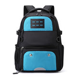 NNEDSZ Blue And Black Large Capacity Sports Backpack, Waterproof Basketball & Soccer Bag, Separate Shoe Compartment, Student Backpack