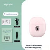NNEDSZ Pink Automatic Electric Nail Trimmer with LED Light, Rechargeable Nail Clipper and File for Adults & Kids, Portable Nail Care Device