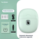 NNEDSZ Light Green Automatic Electric Nail Trimmer with LED Light, Rechargeable Nail Clipper and File for Adults & Kids, Portable Nail Care Device