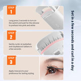 NNEDSZ Pink Electric Heated Eyelash Curler, Portable Rechargeable Lash Curler, Long-Lasting Eyelash Curling Tool