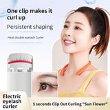 NNEDSZ Light Blue Electric Heated Eyelash Curler, Portable Rechargeable Lash Curler, Long-Lasting Eyelash Curling Tool