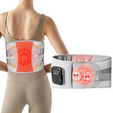 NNEDSZ Grey And Orange Wireless Heated Waist Massager with Lumbar Support – Smart Back Pain Relief Device
