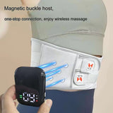 NNEDSZ Grey And Orange Wireless Heated Waist Massager with Lumbar Support – Smart Back Pain Relief Device