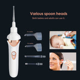 NNEDSZ White Electric Earwax Removal Tool – LED Light Ear Cleaner for Adults and Kids, USB Rechargeable with Multiple Tips