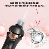 NNEDSZ Black Electric Earwax Removal Tool - LED Light Ear Cleaner for Adults and Kids, USB Rechargeable with Multiple Tips