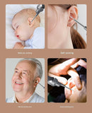 NNEDSZ White Rechargeable Visual Electric Ear Cleaner with LED Light – Safe and Effective Ear Wax Removal Tool for Adults and Children
