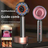NNEDSZ Grey Intelligent Scalp Massager Brush with Red Light Therapy – Hair Care, Volumizing, and Essence Applicator
