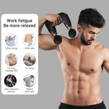 NNEDSZ Black Dual-Head Mini Massage Gun – Portable Professional Muscle Relaxation Device with 5-Speed Adjustment for Deep Tissue Recovery and Pain Relief