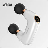 NNEDSZ White Dual-Head Mini Massage Gun - Portable Professional Muscle Relaxation Device with 5-Speed Adjustment for Deep Tissue Recovery and Pain Relief