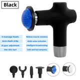 NNEDSZ Black Mini 4-Head Deep Tissue Massage Gun – Portable Wireless Fascia Gun for Muscle Relaxation with Cold & Heat Therapy, LCD Display