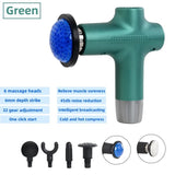 NNEDSZ Green Mini 4-Head Deep Tissue Massage Gun - Portable Wireless Fascia Gun for Muscle Relaxation with Cold & Heat Therapy, LCD Display