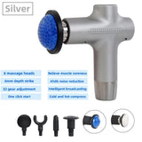 NNEDSZ Sliver Mini 4-Head Deep Tissue Massage Gun - Portable Wireless Fascia Gun for Muscle Relaxation with Cold & Heat Therapy, LCD Display