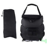 NNEDSZ Black Portable Solar Camping Shower Bag, Foldable 20L Outdoor Water Storage Bag with Temperature Display for Easy Use