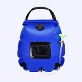 NNEDSZ Blue Portable Solar Camping Shower Bag, Foldable 20L Outdoor Water Storage Bag with Temperature Display for Easy Use