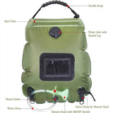 NNEDSZ Blue Portable Solar Camping Shower Bag, Foldable 20L Outdoor Water Storage Bag with Temperature Display for Easy Use