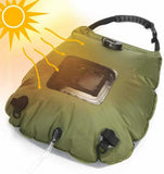 NNEDSZ Blue Portable Solar Camping Shower Bag, Foldable 20L Outdoor Water Storage Bag with Temperature Display for Easy Use