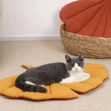 NNEDSZ 1 Pcs Green Leaf-Shaped Pet Sleeping Mat - Durable Dog Floor Pad & Cat Bed for Sleeping and Playtime