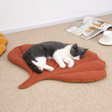 NNEDSZ 2 Pcs Yellow Leaf-Shaped Pet Sleeping Mat - Durable Dog Floor Pad & Cat Bed for Sleeping and Playtime