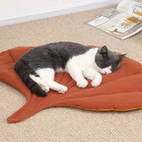 NNEDSZ 2 Pcs Yellow Leaf-Shaped Pet Sleeping Mat - Durable Dog Floor Pad & Cat Bed for Sleeping and Playtime