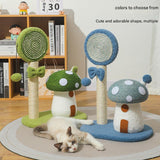 NNEDSZ Red Durable Mushroom Cat Scratching Post - Anti-Slip, No Debris Cat Scratch Pad with Sofa Protection for Small Cats