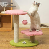NNEDSZ Pink Compact Cat Climbing Frame with Dual-Level Sisal Posts and Playful Design – Perfect for Scratching and Jumping