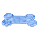 NNEDSZ Light Blue Silicone Pet Licking Mat Slow Feeder Pad with Strong Suction and Foldable Design, Heat Resistant -40°C to 240°C, for Dogs and Cats