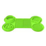 NNEDSZ Green Silicone Pet Licking Mat Slow Feeder Pad with Strong Suction and Foldable Design, Heat Resistant -40°C to 240°C, for Dogs and Cats