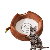 NNEDSZ M Convertible Tree Stump Cat Bed - Foldable, Dual-Use, Four-Season Pet Nest with Double Doors