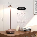 NNEDSZ Brown Modern Minimalist Aluminum LED Mushroom Night Light - Creative Bedside Atmosphere Lamp for Dining Room and Bedroom