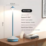 NNEDSZ Blue Modern Minimalist Aluminum LED Mushroom Night Light - Creative Bedside Atmosphere Lamp for Dining Room and Bedroom