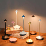 NNEDSZ Silver Modern Minimalist Aluminum LED Mushroom Night Light - Creative Bedside Atmosphere Lamp for Dining Room and Bedroom