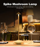 NNEDSZ Silver Modern Minimalist Aluminum LED Mushroom Night Light - Creative Bedside Atmosphere Lamp for Dining Room and Bedroom