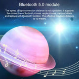 NNEDSZ Yellow 3D Saturn Ring Bluetooth Speaker with Adjustable LED Lights, HiFi Bass, USB Charging, and Immersive Sound for Home and Desktop Use