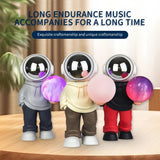 NNEDSZ Holding the dreamy starry sky (black top + red pants) Creative Astronaut Bluetooth Speaker with 3D Starry Sky Lighting, Portable Wireless Moon Lamp Speaker - Perfect Gift for Space Enthusiasts