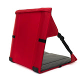 NNEDSZ Black And Red Portable Outdoor Camping Seat Pad with Backrest, Foldable & Waterproof Concert Cushion, 600D Oxford Fabric, Ideal for Hiking & Picnics