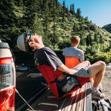NNEDSZ Black And Red Portable Outdoor Camping Seat Pad with Backrest, Foldable & Waterproof Concert Cushion, 600D Oxford Fabric, Ideal for Hiking & Picnics