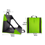 NNEDSZ Green And Black Portable Outdoor Camping Seat Pad with Backrest, Foldable & Waterproof Concert Cushion, 600D Oxford Fabric, Ideal for Hiking & Picnics
