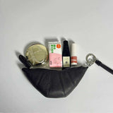 NNEDSZ White Cute Crossbody Coin Purse | Mini Croissant Design Shoulder Bag | Small PU Leather Portable Makeup & Earphone Pouch